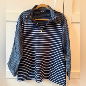 Lands' End Navy and light blue Striped sweatshirt